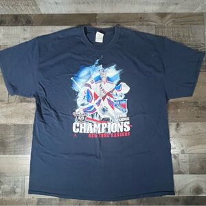 2014 Gildan Stanley Cup Finals New York Rangers Lundqvist T-Shirt Men's Size XXL